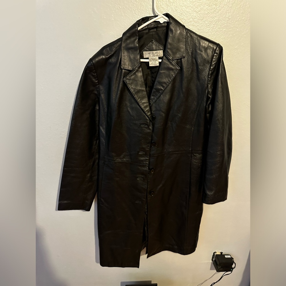 Towerhill black leather coat. open to offers